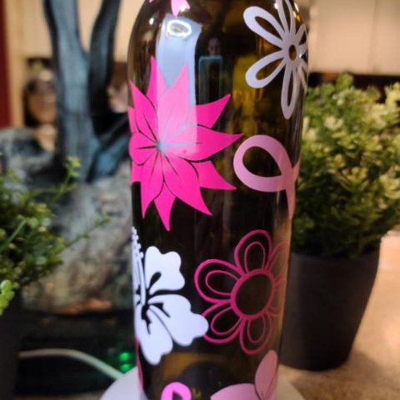 *Host Pick* Wine Bottle Decorative Upcycled bottle, All Occasion, Cork Light Opt - Picture 13 of 16